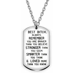 Inspiration Motivation Dog Tag Silver Necklace